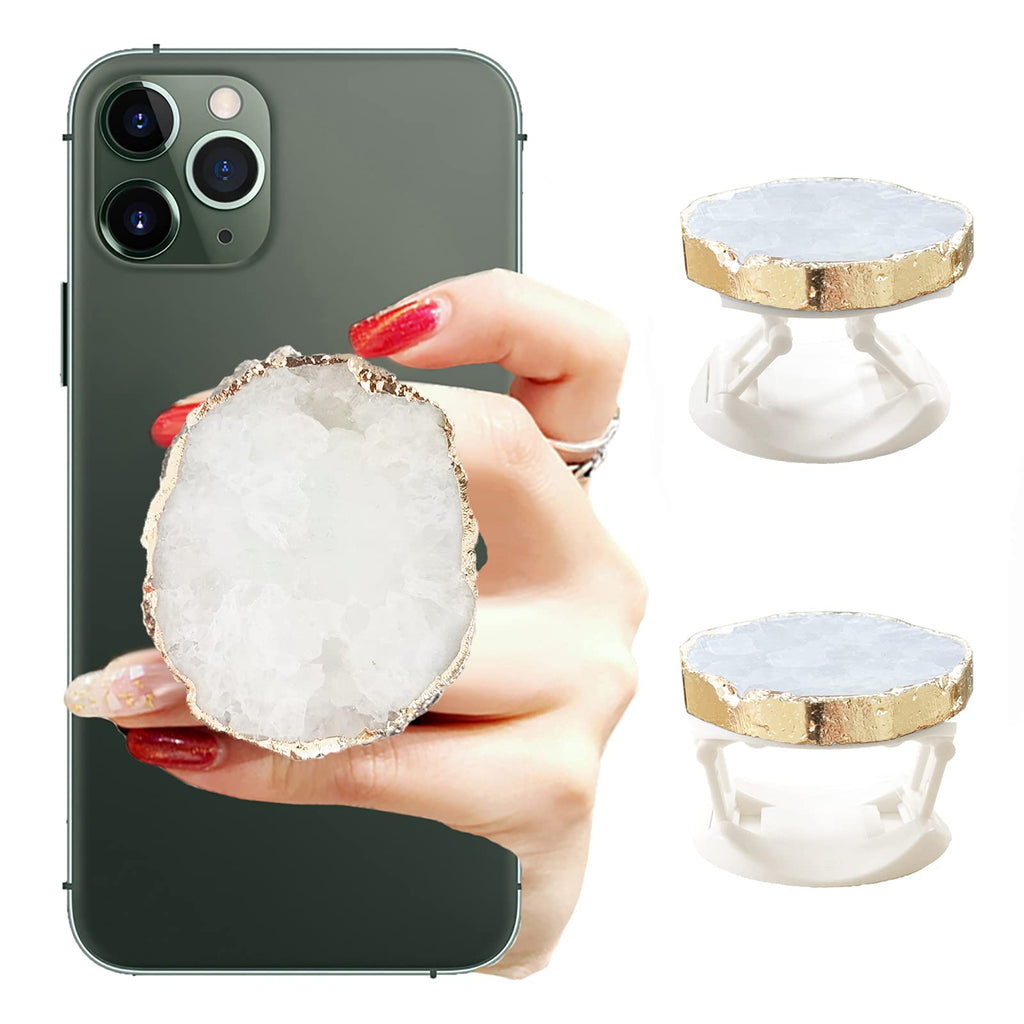 [Australia - AusPower] - KAKAWIN Crystal Phone Grip Holder for Phone - Crystal Phone Grip Holder for Smart Phones and Tablets (Pure White) PURE WHITE 