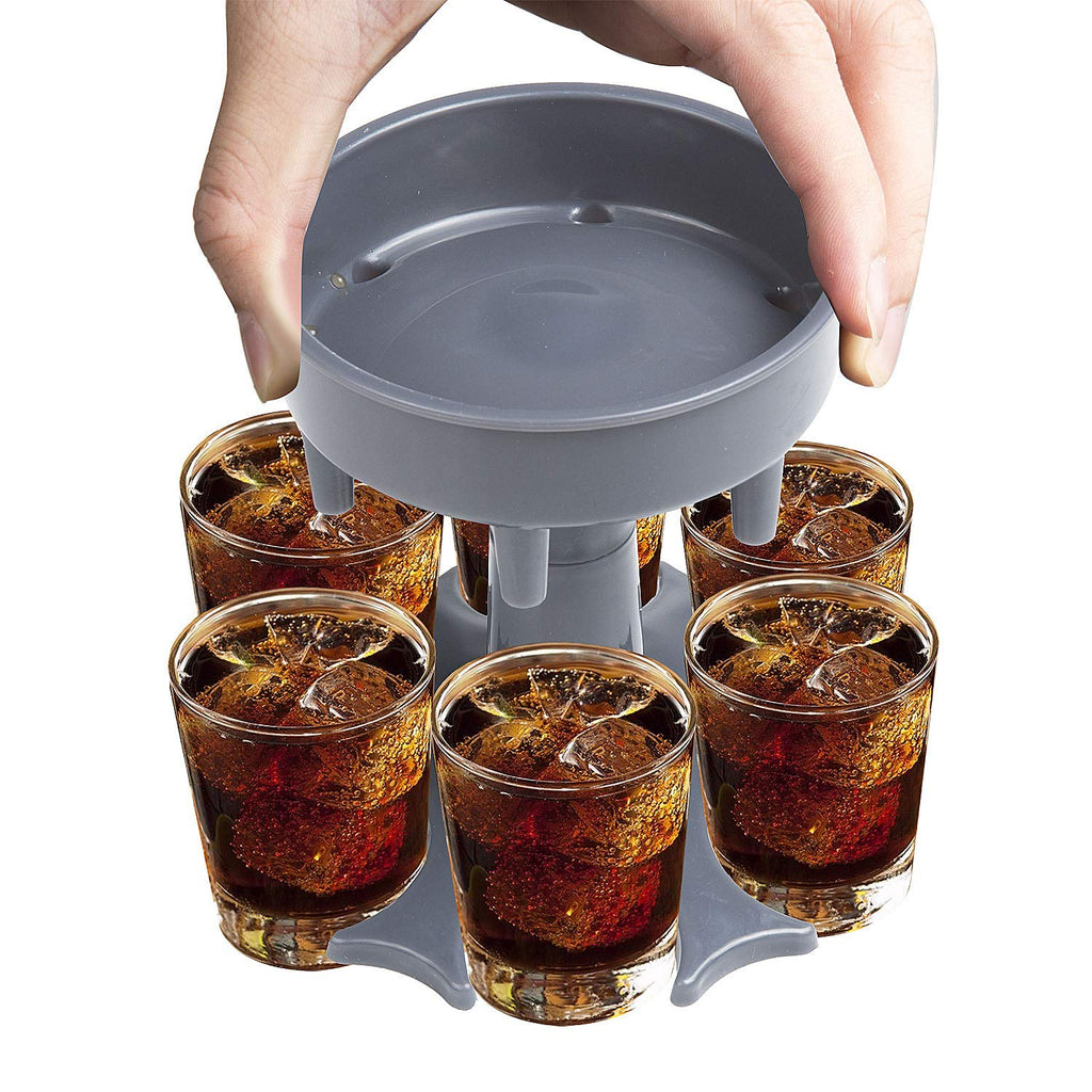 [Australia - AusPower] - 6 Shot Glass Dispenser and Holder, Bar Shots Dispenser Six Ways for Filling Liquids, Cocktail Dispenser, Dispenser With Slogan, Drinking Games Wine Dispenser (Gray) 