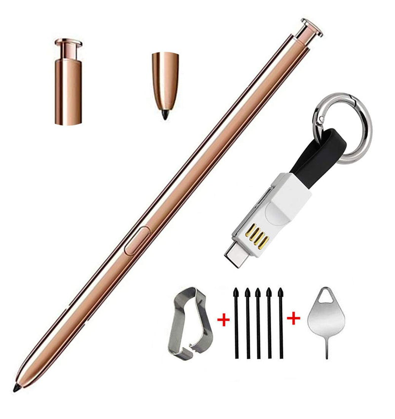 [Australia - AusPower] - Galaxy Note 20 Pen (Without Bluetooth) Replacement for Samsung Galaxy Note 20 Note20 Ultra 5G Stylus Pen Touch Pen S Pen+ USB to Type-C Adater + Tips/Nibs + Eject Pin (Bronze) Bronze 