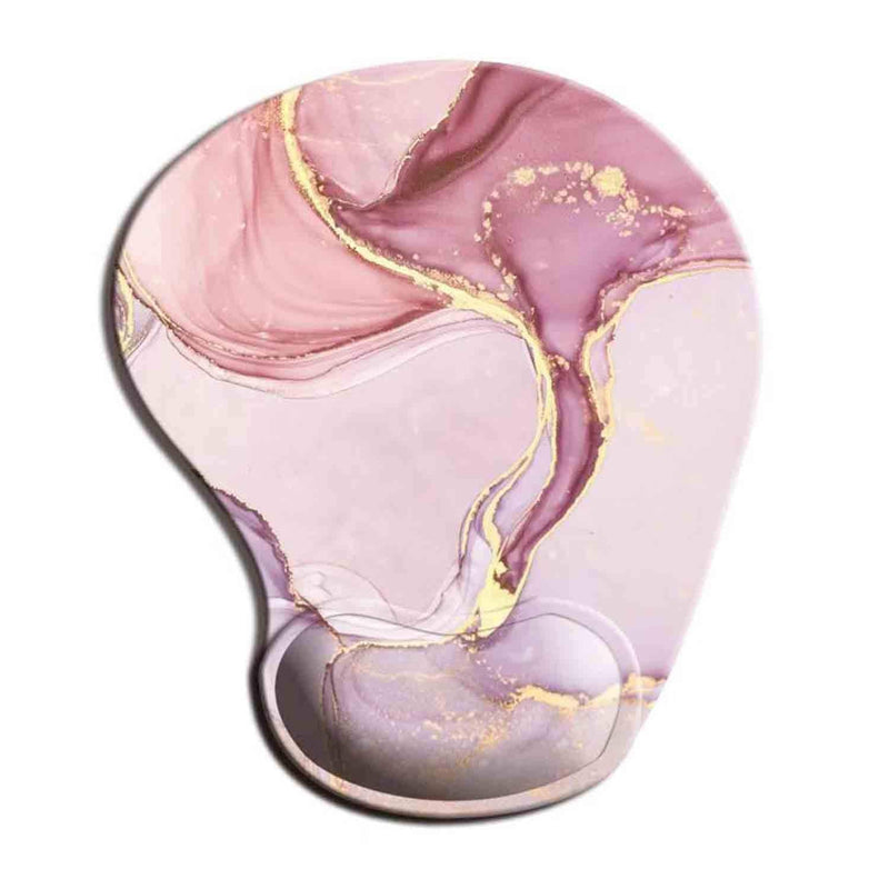[Australia - AusPower] - Dooke Ergonomic Mouse Pad with Wrist Support, Cute Mouse Pads with Non-Slip PU Base for Home Office Working Studying Easy Typing & Pain Relief Rose Gold Marble ‎Glitter Marble 