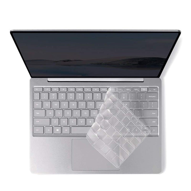 [Australia - AusPower] - ProElife Keyboard Cover Skin for 2021 2020 Microsoft Surface Laptop Go 12.4" & 2022 Surface Laptop Go 2 12.4 inch with Fingerprint Power Button Ultra Thin TPU Keyboard Protector (Transparent) For Surface Laptop Go 12.4 inch 