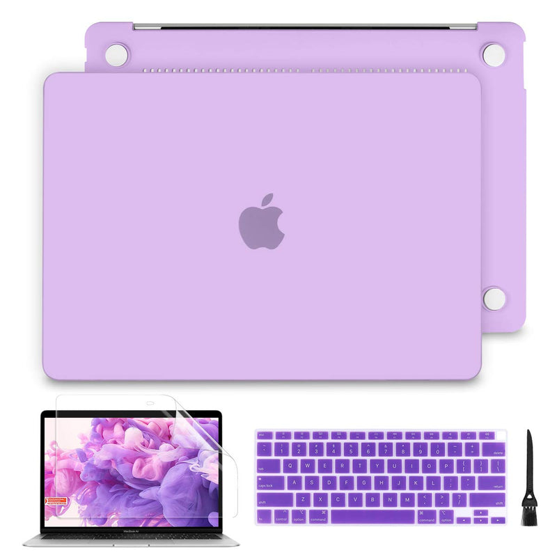 [Australia - AusPower] - Batianda for MacBook Air 13 Inch Case 2020 2019 2018 Release A2337 M1 A2179 A1932 with Touch ID, Plastic Hard Shell Cover + Keyboard Cover, C-Matte Purple 