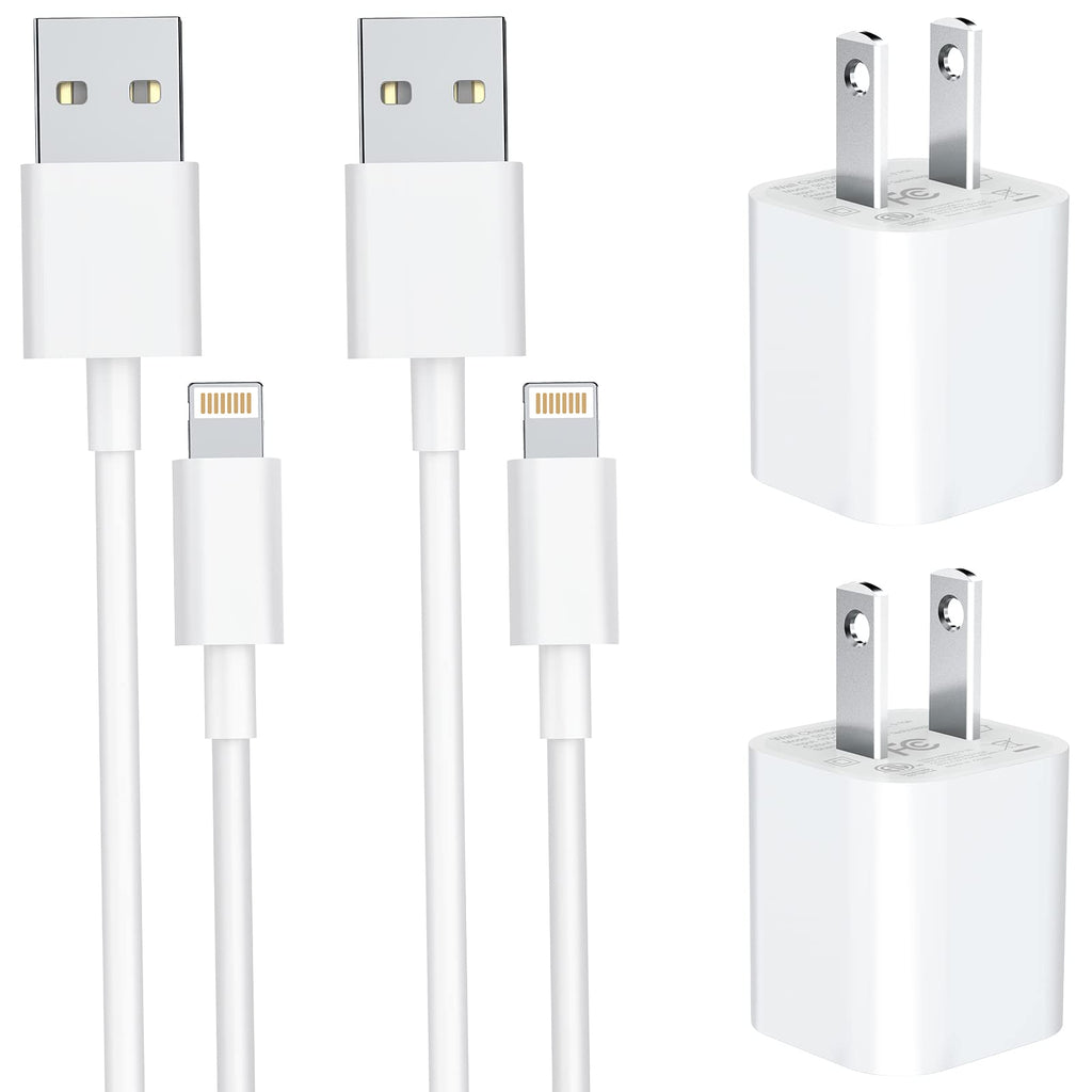 [Australia - AusPower] - iPhone Charger,2Pack Apple MFi Certified Lightning to USB Cable Fast Charging Data Sync Transfer Cable with USB Wall Charger Travel Plug Compatible with iPhone 13/12/11/11 Pro/Xs/XR/X/8/8Plus and More 