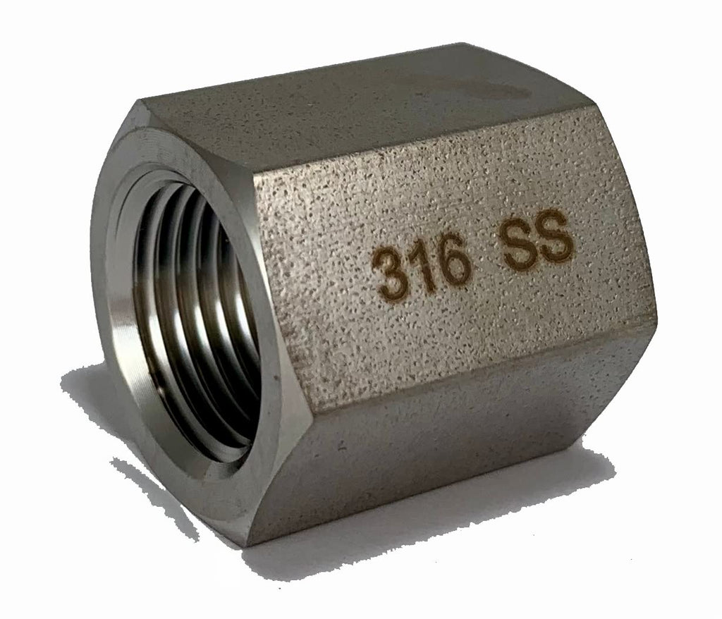 [Australia - AusPower] - 316 Stainless Steel 3/8 Inch NPT Female Taper Thread Hex End Cap for Air, Liquid, Water, Oil or Hydraulic Fitting - Industrial Air Tool Hose or Pipe Connections 316SS 