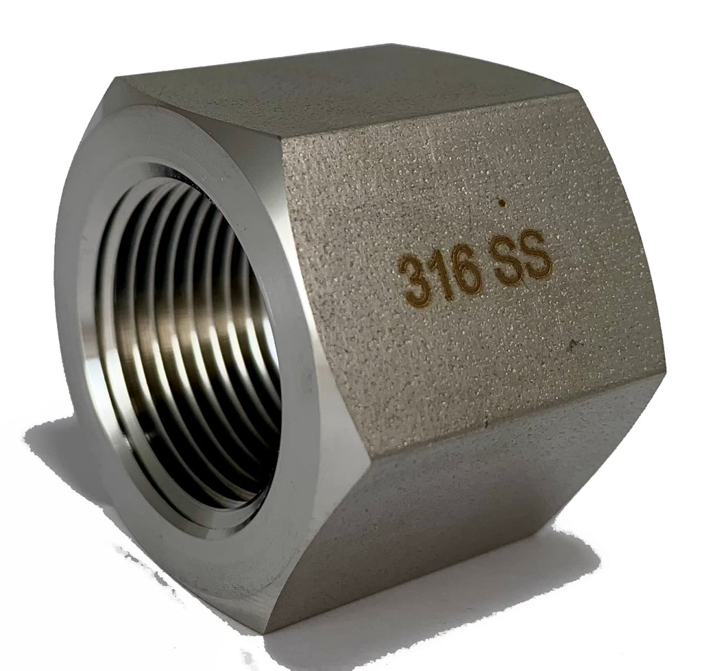 [Australia - AusPower] - 316 Stainless Steel 3/4 Inch NPT Female Taper Thread Hex End Cap for Air, Liquid, Water, Oil or Hydraulic Fitting - Industrial Air Tool Hose or Pipe Connections 316SS 