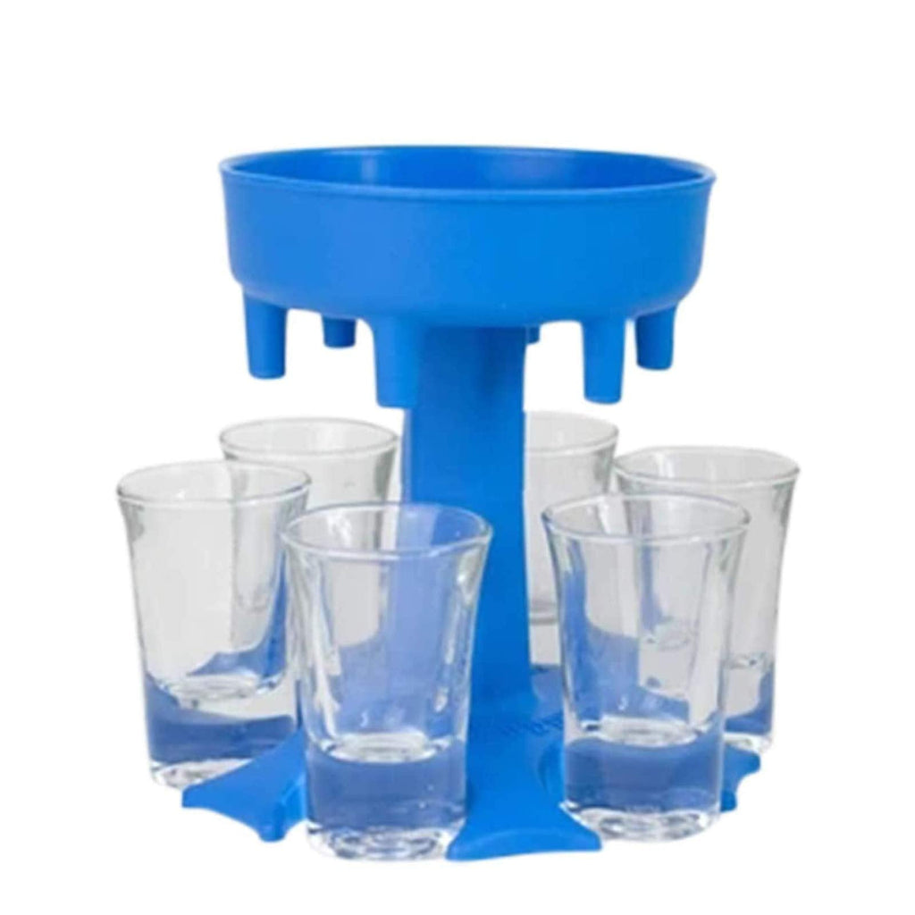 [Australia - AusPower] - 6 Ways Shot Glass Dispenser | Glasses Hanging Holder Stand Rack | Carrier Caddy Liquor Beverage Dispenser Gifts Drinking Games for Cocktail Party Get Togethers Girls Weekend (Blue) Blue 