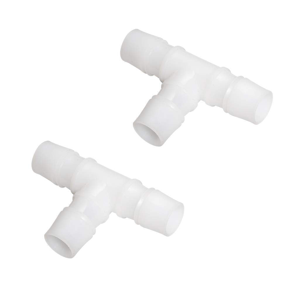 [Australia - AusPower] - Quickun 1" Hose Barb T Shaped Tee Type 3 Way Equal Barbed Fitting Plastic Joint Splicer Mender Union Adapter for Air Line Tube Hose (Pack of 2) 1"(2Pcs) 