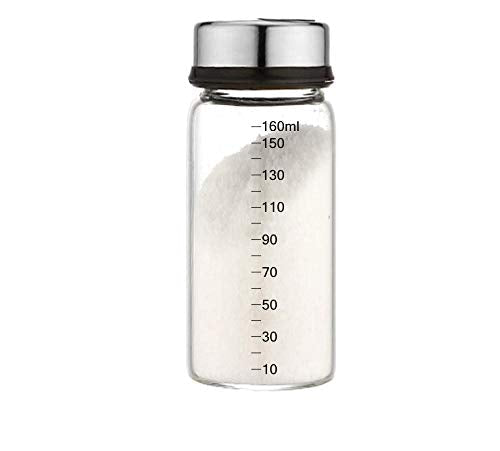 [Australia - AusPower] - ZETA Salt and Pepper Shaker with Adjustable Pour Holes Lid, Stainless Steel Cap Glass Body 