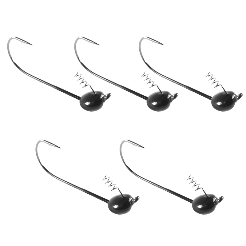 [Australia - AusPower] - Reaction Tackle Tungsten Shaky Head Jigs (5-Pack) Black 1/2 oz (5 per pack) 