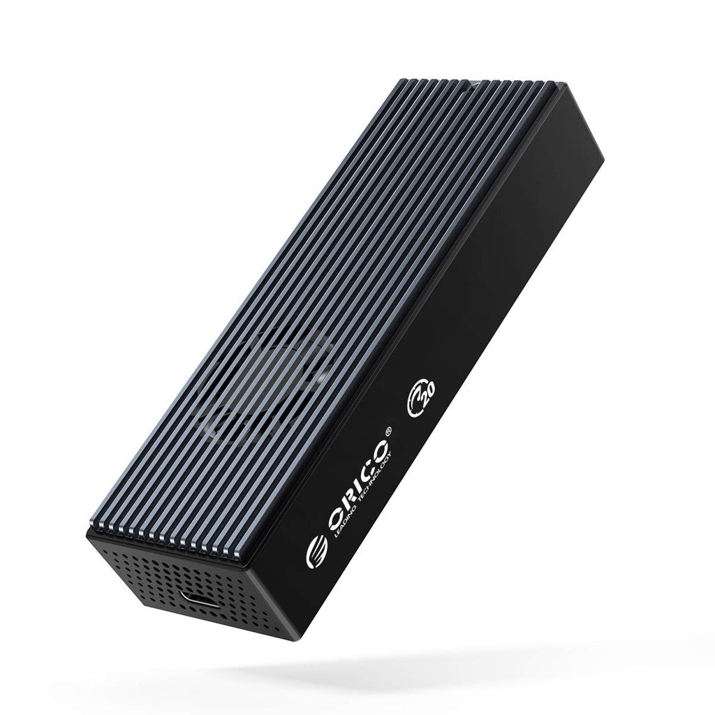 [Australia - AusPower] - ORICO 20Gbps M.2 NVMe SSD Enclosure Adapter, USB3.2 Gen2 X2 Type-C to NVMe PCI-E M-Key Solid State Drive Built-in Fan Aluminum External Case for SSD Size 2230/2242/2260/2280（M2PVC3-G20, Grey） Large 