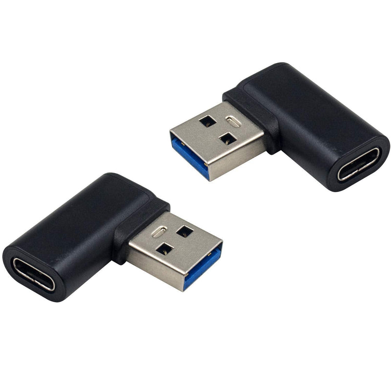 [Australia - AusPower] - Duttek USB C to USB Adapter, USB to USB-C Adapter, Left & Right Angled USB 3.0 Male to USB C Female Adapter Compatible with iPhone 11/Airpods iPad/Samsung Note 10/Google Pixel/Laptops 