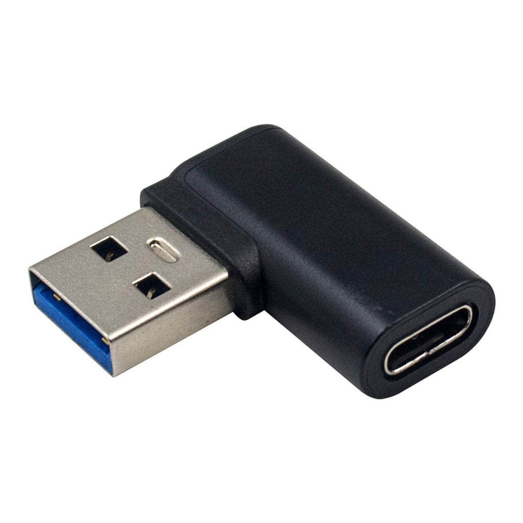 [Australia - AusPower] - Duttek USB to USB C Adapter, USB A to C Adapter, Left Angled 90 Degree USB 3.0 Male to USB C Female Adapter Compatible with iPhone 11/Airpods iPad/Samsung Note 10/Google Pixel/Laptops 