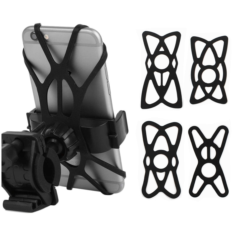 [Australia - AusPower] - 4 PCS Motorcycle X Web Grip Silicone Cell Phone Holder Band Security Rubber Band Mount Tether Elastic Silicone Strap for Smart Phone Cradle Bracket on Bicycle Motorcycle 