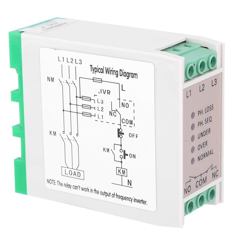 [Australia - AusPower] - AC 480V 3 Phase Circuit Protection Voltage Monitoring Relay 5 Indicators Heavy Duty Phase Failure Sequence Protection Relay Stable for Air Compressors 