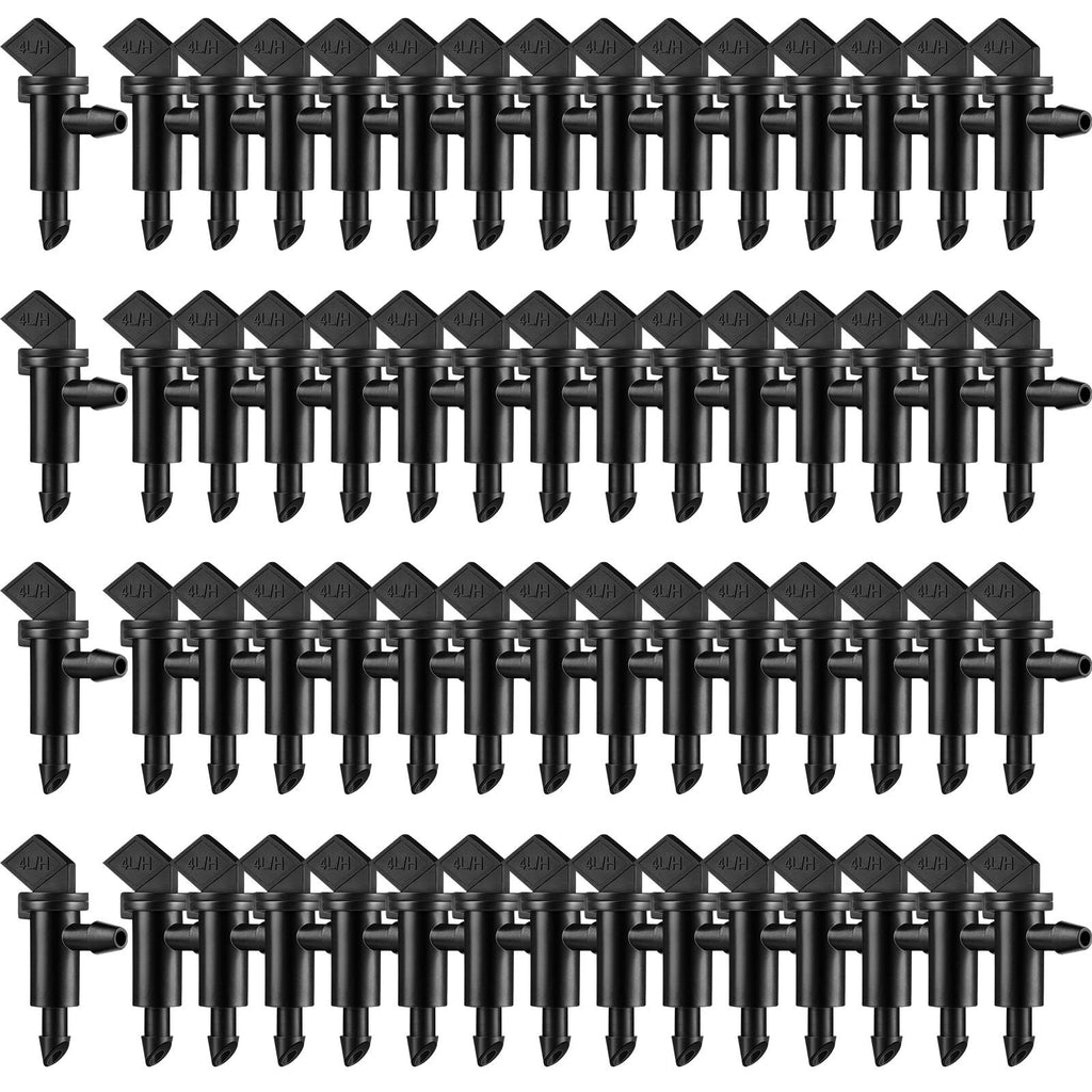 [Australia - AusPower] - 60 Pieces Irrigation Drip Emitter Garden Flag Irrigation Dripper, Trees and Shrubs (Black,1GPH) Black 1GPH 