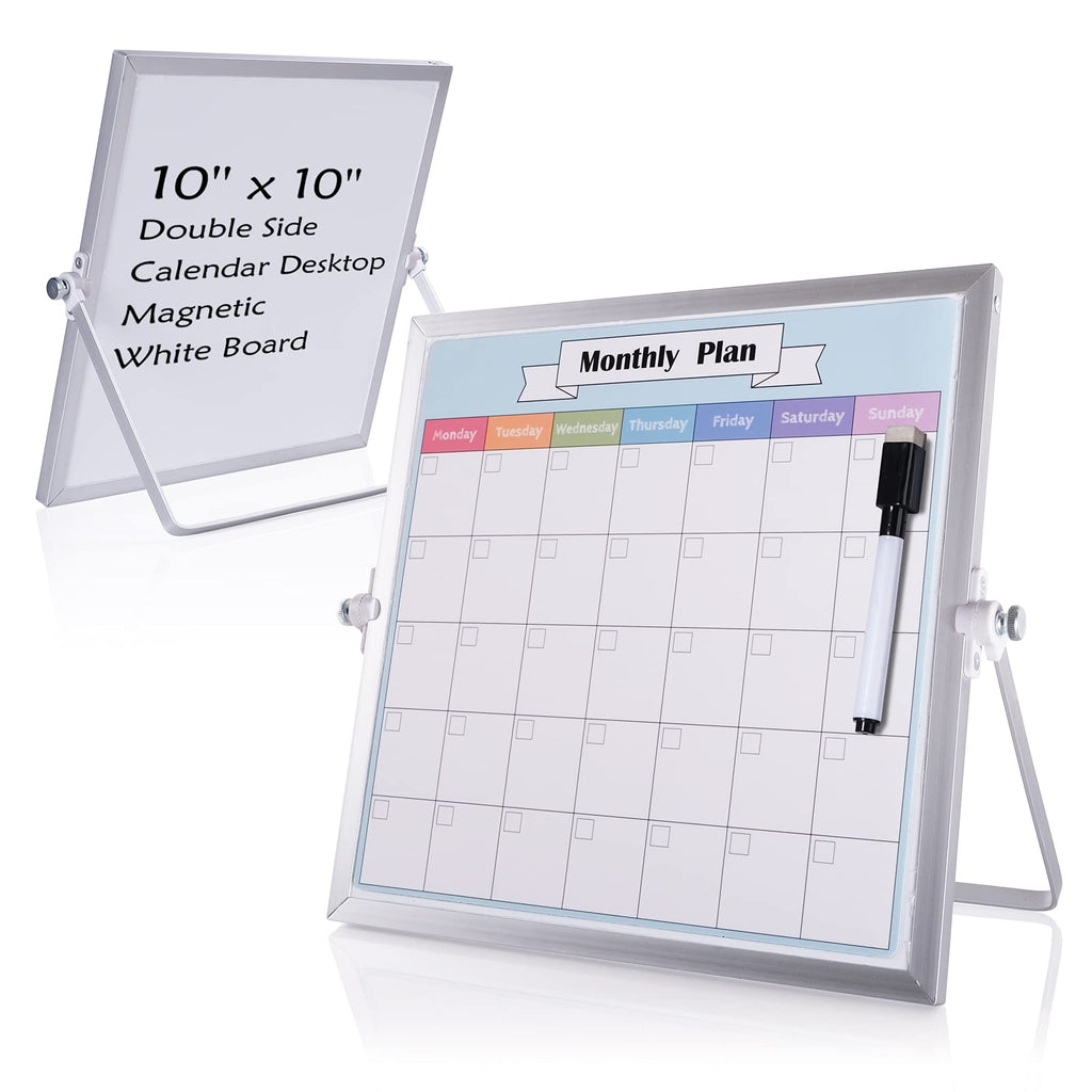 [Australia - AusPower] - Dry Erase Board Calendar Whiteboard -Flip Around Monthly Organization Board to Do List Notepad for Office, School (Monthly Planner, 10''X10'') Whiteboard &Monthly Planner 10''X10'' 