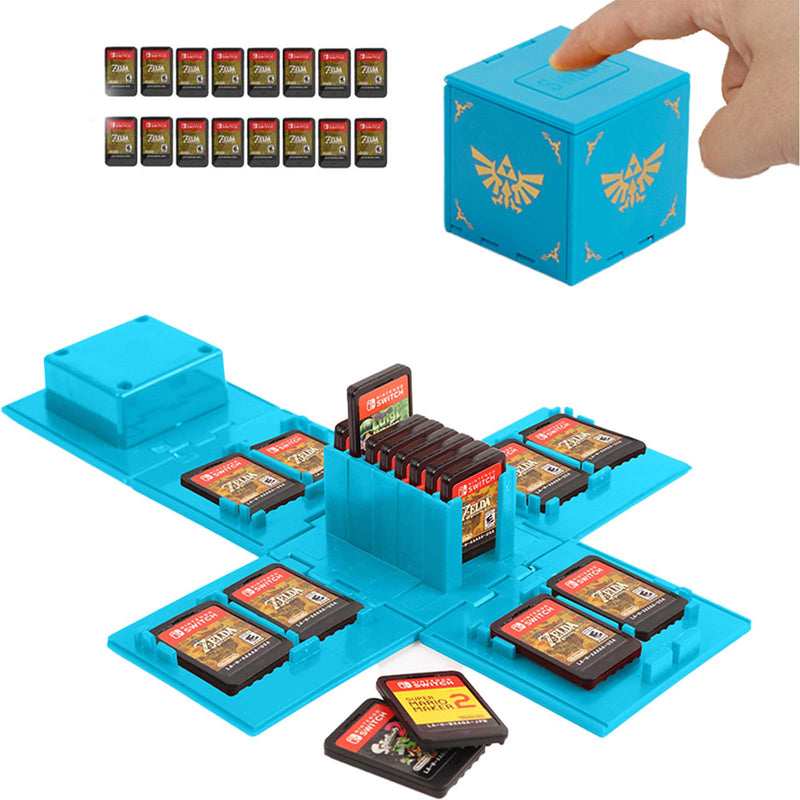 [Australia - AusPower] - NA ZELDIOC Nintendo Switch Game Card Case, Storage Game Card Holder Box, Game Card Holder for Nintendo Switch Games with 16 Slots (Zelda Blue) 