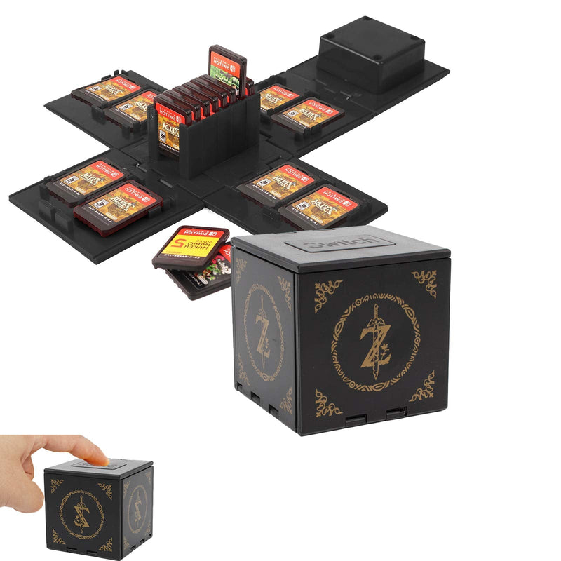 [Australia - AusPower] - ZELDIOC Game Card Case for Nintendo Switch, Storage Game Card Holder Box, Game Card Holder with 16 Slots (Z Black) 