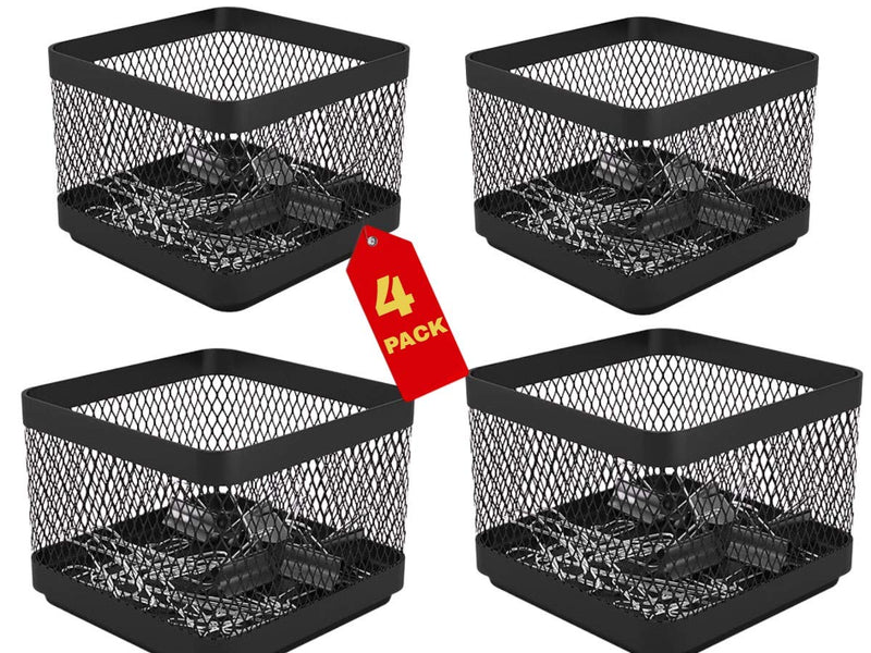 [Australia - AusPower] - 1InTheOffice Mesh Paperclip Holder for Desk, Paperclip Holder Desk Accessories Holder(4 Pack) 