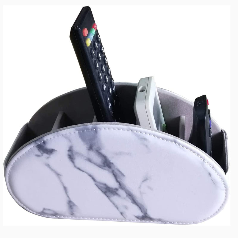 [Australia - AusPower] - SHENGRD PU Leather Office Supply Organizers and Remote Control Stand， for Household Room Desk Stationery Storage Box, Pen/Pencil, Remote Control Holder S-white Marble Pattern 