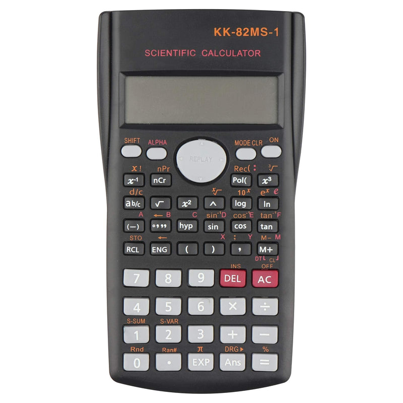 [Australia - AusPower] - Scientific Calculator, BviFioX 2-Line Function Calculator with LCD Display Suitable for high School Kids (Black-82MS) Black-82MS 