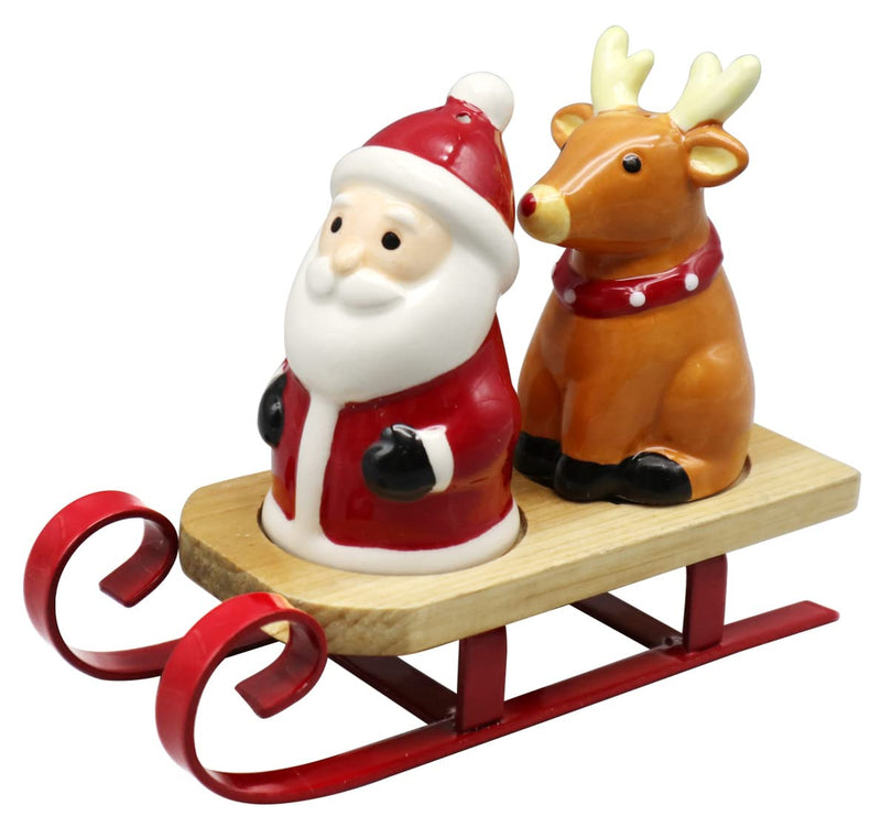 [Australia - AusPower] - Holiday Salt and Pepper Shaker Sleigh Santa & Reindeer Set 
