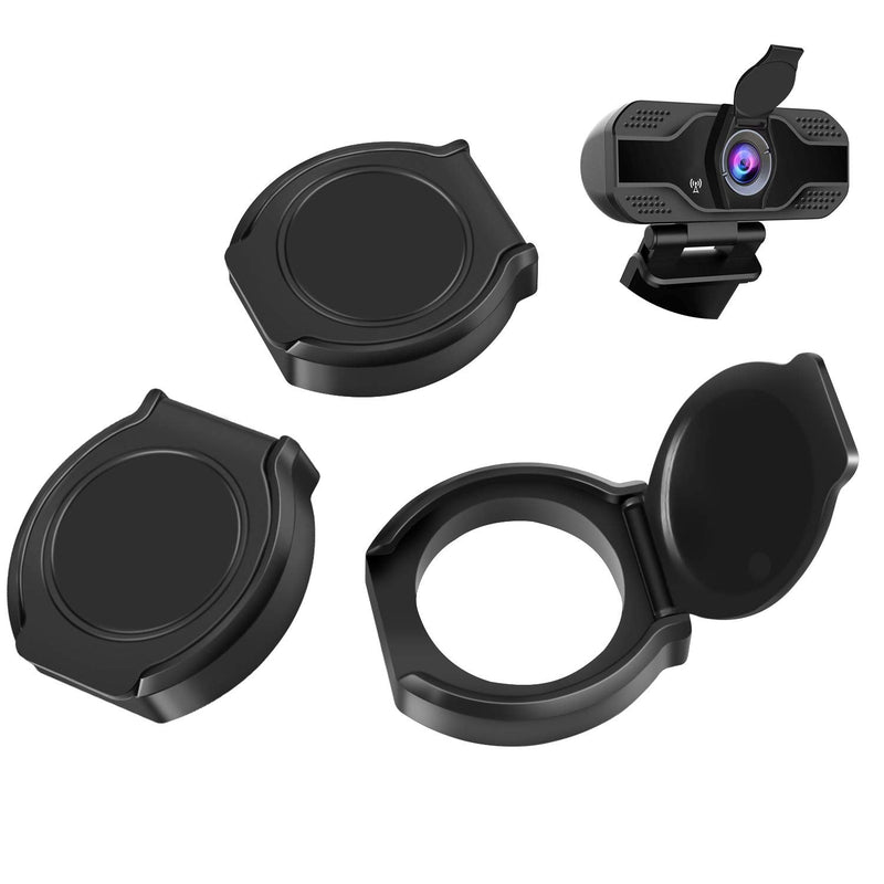 [Australia - AusPower] - 3PCS Webcam Cover,Webcam Privacy Shutter Protects Lens Cap for Laptop Camera Cover for Logitech HD Pro Webcam C920 & C930e & C922X C922x Pro Stream Webcam for Safety Privacy (Round Shape) Fold-0.87in 