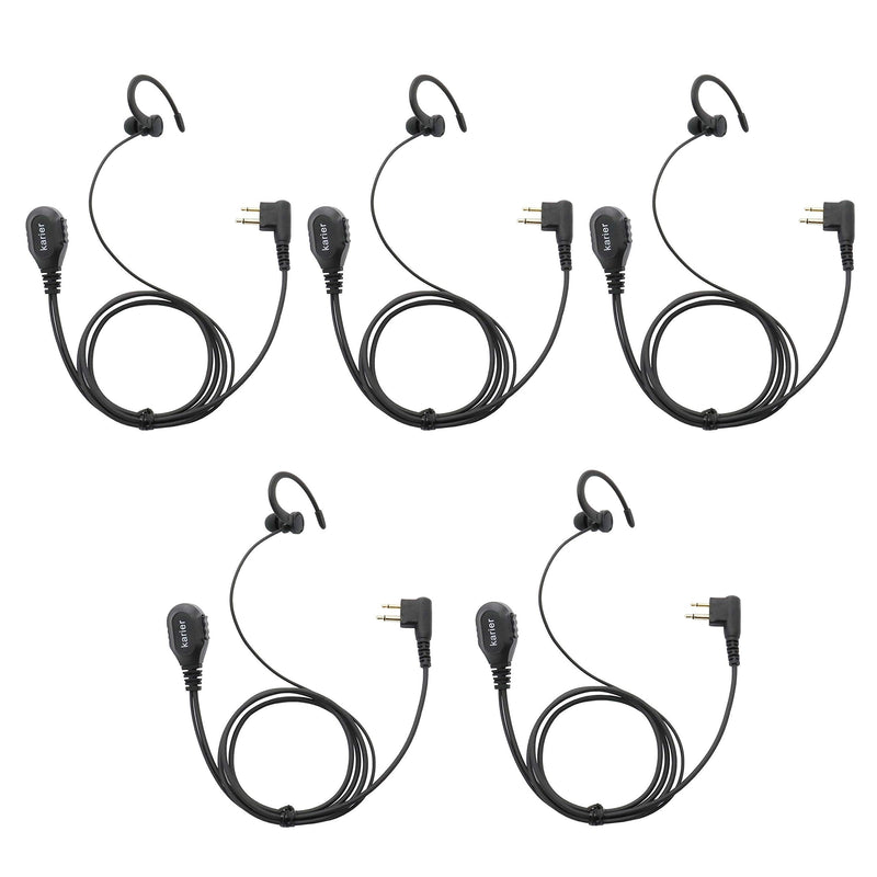 [Australia - AusPower] - Karier 2 Pin Walkie Talkie Headset Earpiece with PTT Mic and Silica Gel Earloops for Motorola CLS1410 CLS1110 CP200 GP300 GP2000 XU1100 PRO1150 MU12 Radio(5 Pack) 