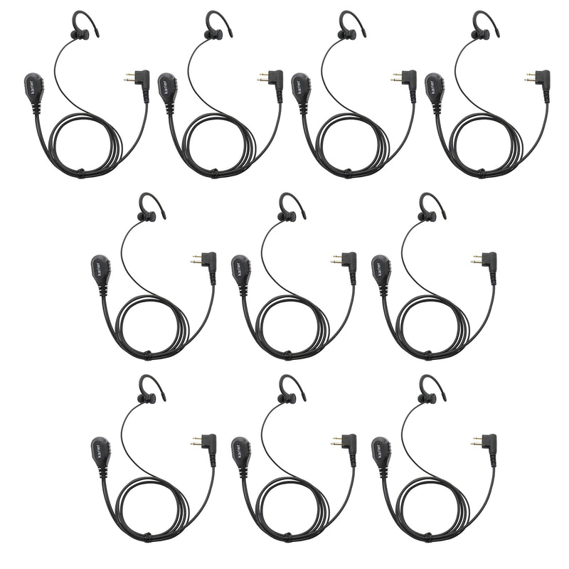 [Australia - AusPower] - Karier 2 Pin Walkie Talkie Headset Earpiece with PTT Mic and Silica Gel Earloops for Motorola CLS1410 CLS1110 CP200 GP300 GP2000 XU1100 PRO1150 MU12 Radio(10 Pack) 