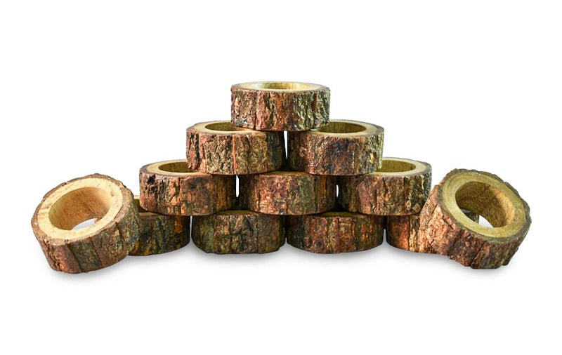 [Australia - AusPower] - Ajuny Handmade Set of 12 Wooden Decorative Napkin Rings for Dinner Party Table Decor 1.5 inch 
