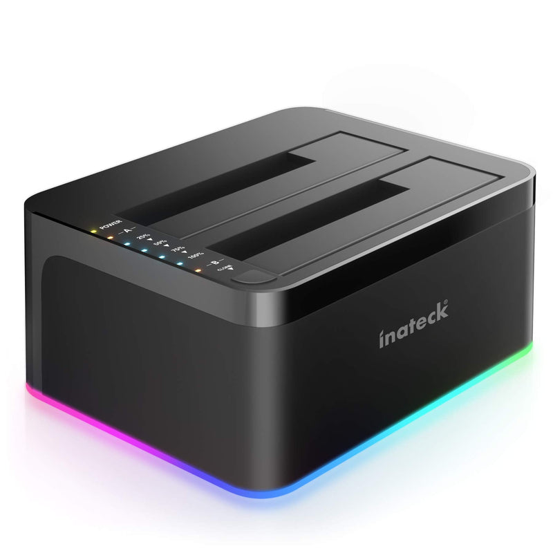 [Australia - AusPower] - Inateck RGB SATA to USB 3.0 Hard Drive Docking Station with Offline Clone, for 2.5 and 3.5 Inch HDDs and SSDs, UASP Supported, Black SA02003 