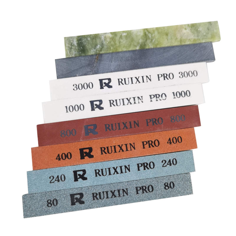[Australia - AusPower] - 8Pcs Knife Sharpening Stones for RUIXIN Pro RX-008 Knife Sharpener Fixed-angle kit, Professional Whetstone Set Grindstone Polishing Stone without Base 80/240/400/800/1000/3000/5000/10000 Grit 8pcs without base 