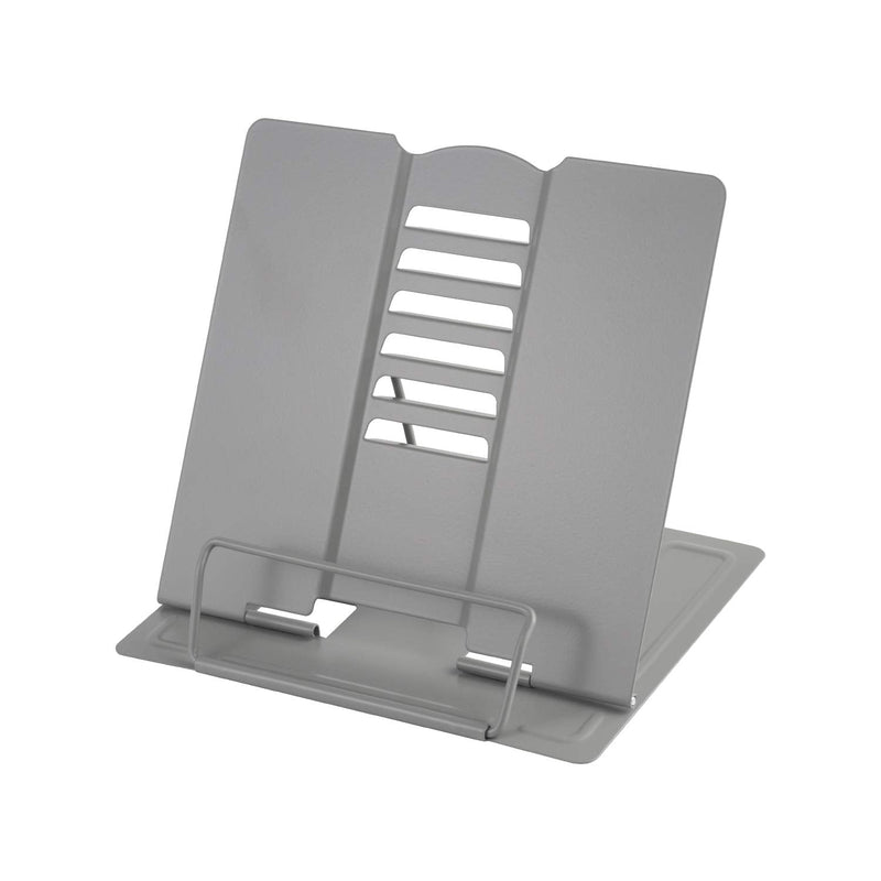 [Australia - AusPower] - Blizzow Desk Book Stand Holders for Reading Hands Free, Durable Metal Adjustable Book Stand, Sturdy Lightweight Foldable Portable Bookstand -Cookbook, Recipe, Tablet, Music Book, Documents (Grey) Gray 