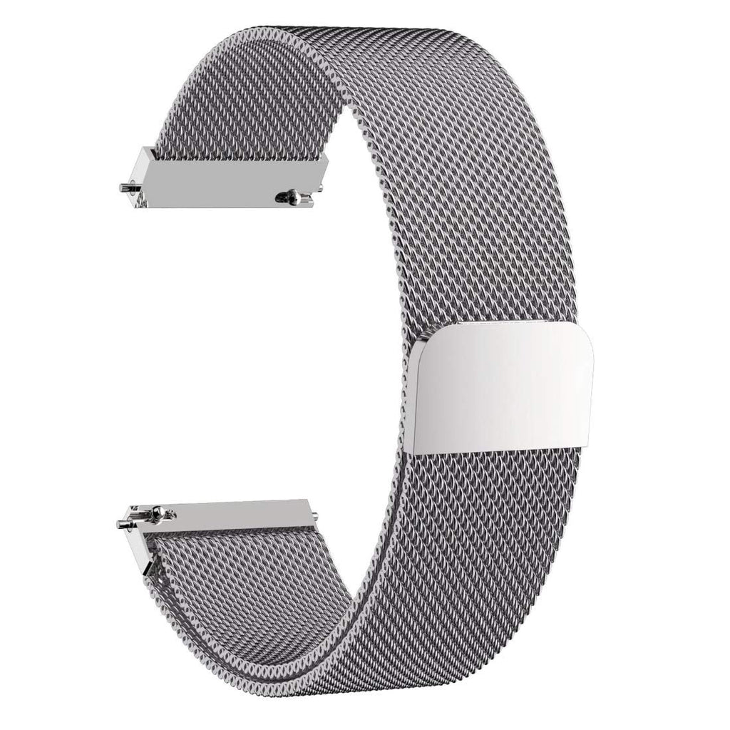 [Australia - AusPower] - Solob 22mm Nylon Watch Bands Compatible for Samsung Galaxy Watch 46mm/Gear S3 Classic/Frontier/Huawei Watch 2Classic/GT/GT 2/Fossil Gen 5 Quick Release Replacement Sports Straps (Silver) A-8Silver 