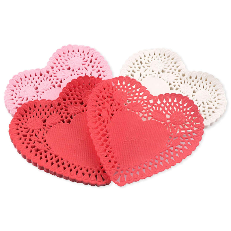 [Australia - AusPower] - Pack of 120 Valentine Heart Doilies 4-inch Red Pink White 