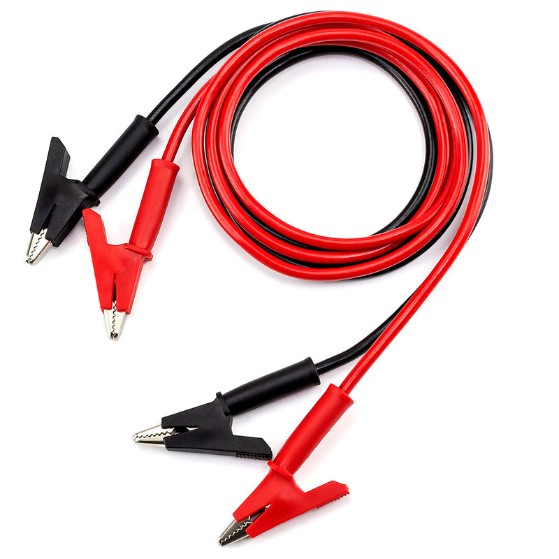 [Australia - AusPower] - KAIWEETS Alligator Clips Electrical Test Leads Set, 15A Jumper Wires Heavy Duty with Protective Copper Clips, Premium PVC Silicone Cables for Electrical Testing, Experiment, 2 Colors 39.6 inches 