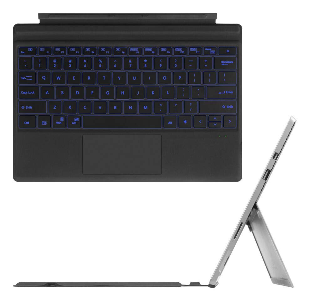 [Australia - AusPower] - Keyboard Replacement Type Cover Trackpad Mouse for Microsoft Surface Pro 7/6 / 5/4 / 3 Ergonomic Portable Slim Wireless Bluetooth Rechargeable (with Backlit) With Backlit 