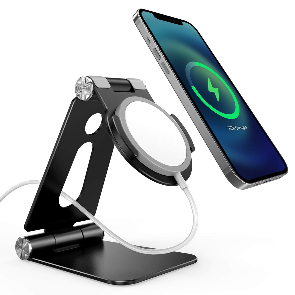 [Australia - AusPower] - SUPERONE Phone Stand for MagSafe Charger, Foldable Magsafe Charger Stand Aluminum Charging Dock Holder Cradle for iPhone 13/13 Pro/13 Pro Max/12 Pro Max/12 Pro/12, [MagSafe Charger Not Included] 