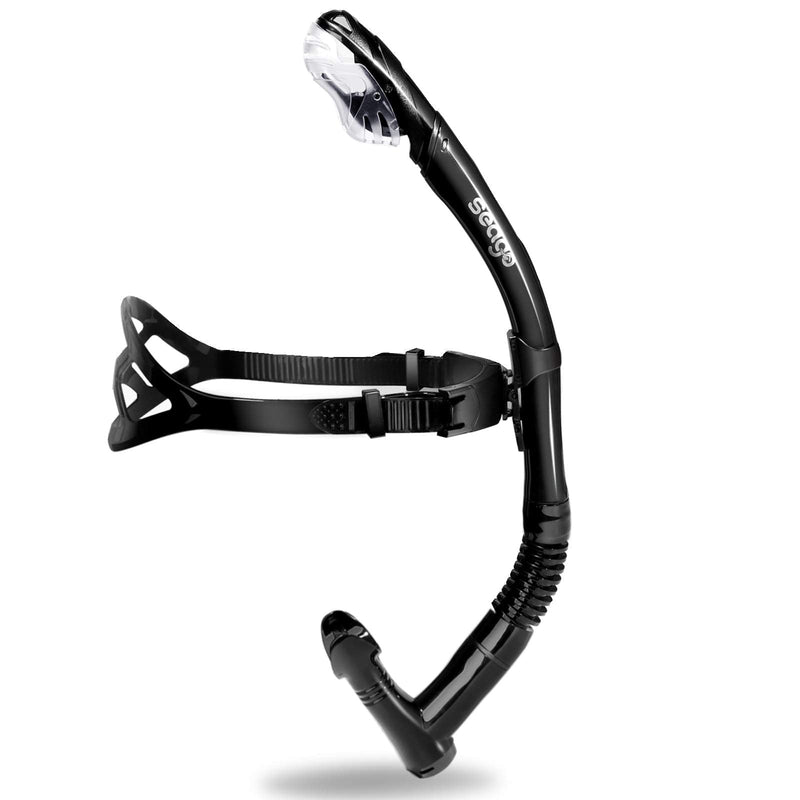 [Australia - AusPower] - Seago Swim Snorkel for Lap Swimming, Dry Top Front Swimmer Snorkel for Adult Youth, Snorkel Gear Swimming Training Equipment in Pool and Open Water with Comfy Head Pads Food-Grade Silicone Mouthpiece 