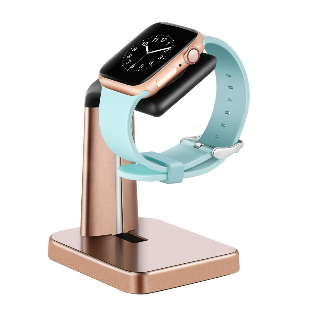 [Australia - AusPower] - WITHit Smart Watch Stand Compatible with Apple Watch, Gold – Watch Docking Station Fits All Models/Sizes/Cases – Practical and Convenient Watch Charging Station, Protects from Spills/Scratches 