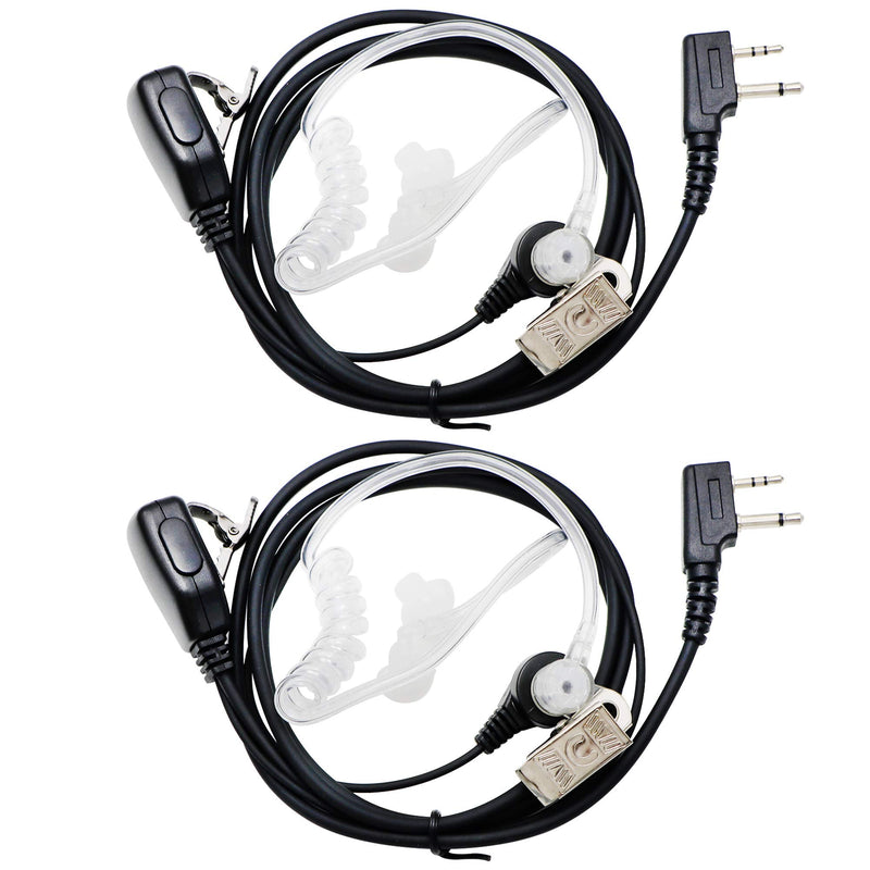 [Australia - AusPower] - Walkie Talkie Earpiece with Mic PTT 2 Pin Air Acoustic Tube Radio Earpiece Compatible with Midland Walkie Talkie GXT1000VP4 LXT500VP3 GXT1050VP4 GXT1000XB (2 Pack) 