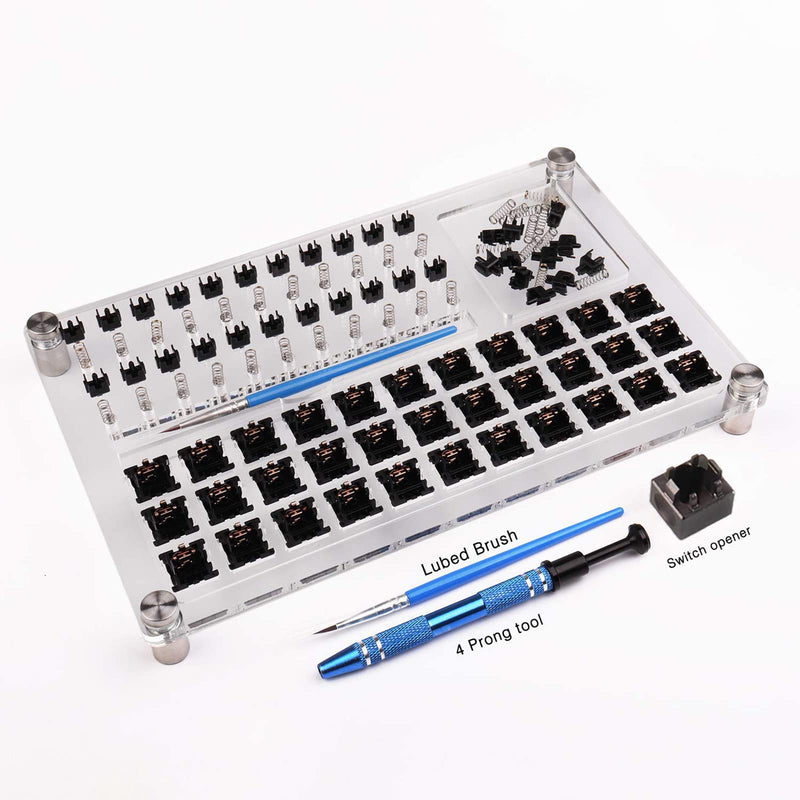 [Australia - AusPower] - 33 Switch Tester Switch Opener Acrylic Lube Station DIY Double-Deck Removal Platform Keycaps Puller for Custom Gateron Cherry Mechanical Keyboard 