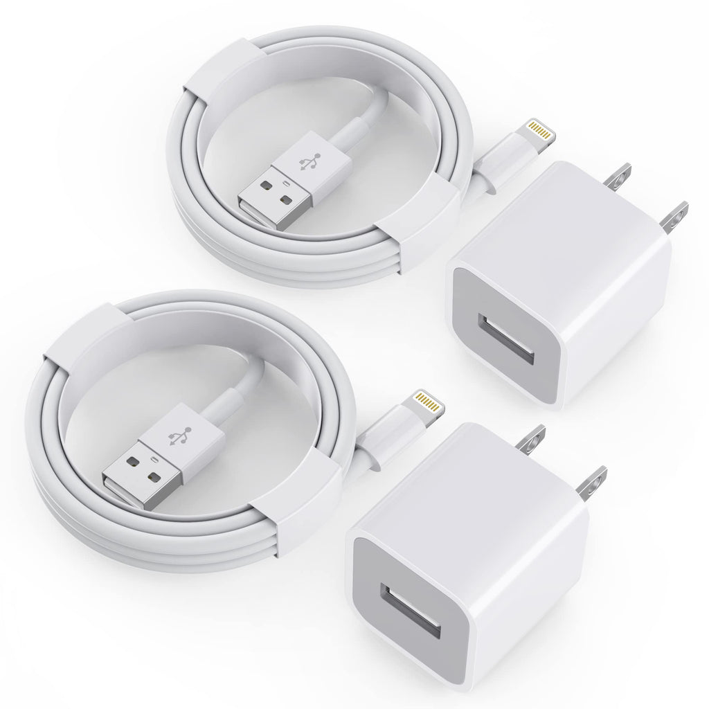 [Australia - AusPower] - ISNATCH iPhone Charger, MFi Certified 2 Pack iPhone 8 Charger USB Fast Wall Charger Travel Plug with 2 Pack USB Charging Cable Cord Compatible iPhone 11 XS/XS Max/XR/X 8/7/6/6S Plus SE/5S/5C 