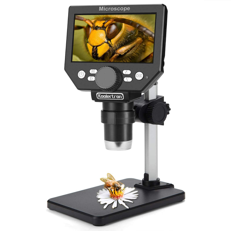 [Australia - AusPower] - Koolertron 4.3 inch LCD Digital USB Microscope,8MP 1-1000X Magnification Handheld Digital Microscope Camera,8 LED Light,Rechargeable Battery LCD Microscope for Circuit Board Repair Soldering PCB Coins 49-A 