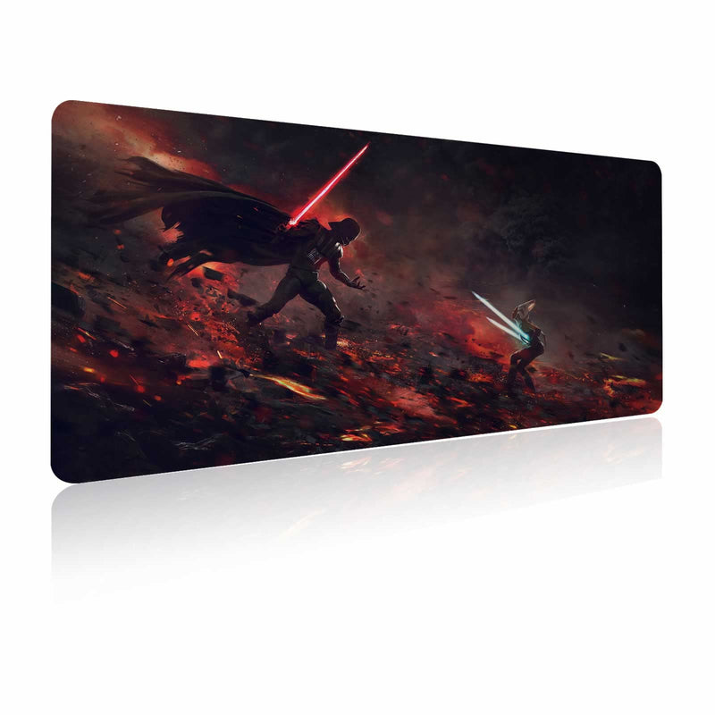 [Australia - AusPower] - XXL Mouse Pad Ahsoka-Tano Vs Vader,Extra Large Gaming Mousepad Laptop Desk Mat,Non-Slip Rubber Base,Stitched Edges,Smooth Fabric,Computer Keyboard & Mice Combo Pads for Office Game 31.5x15.7 80x40 Ahsoka Tano Vs Vader 