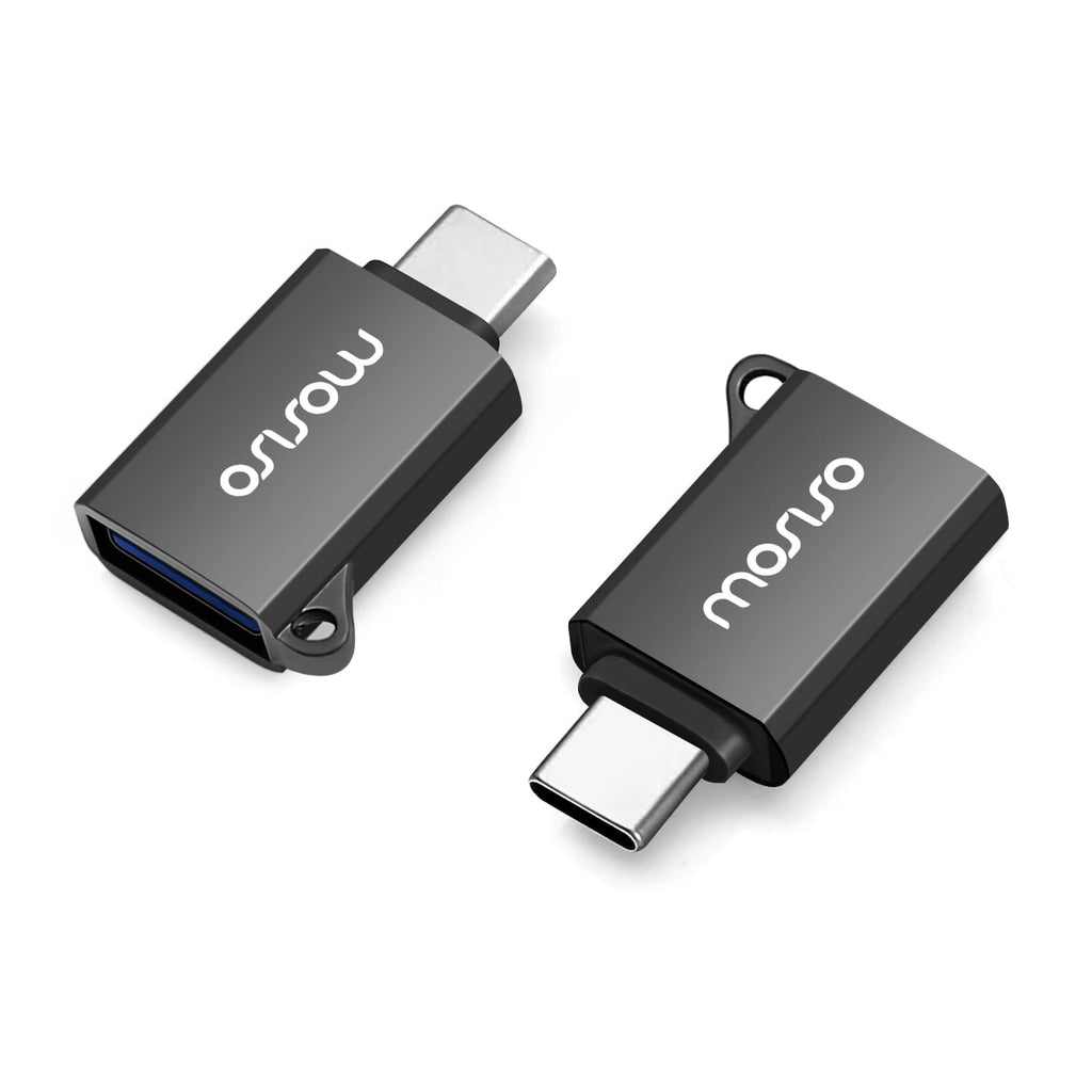 [Australia - AusPower] - MOSISO USB C to USB Adapter 2 Pack, Thunderbolt 3 to USB 3.0 Adapter, Zinc Alloy USB Type-C to USB Connector OTG Compatible with MacBook Air 2020/Pro/Laptop Tablet/More Type-C Devices, Space Gray 