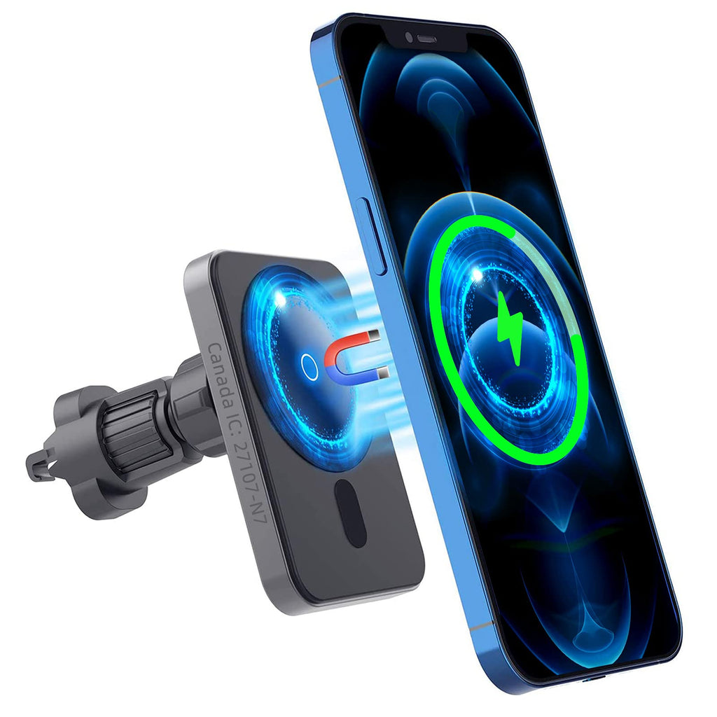 [Australia - AusPower] - leChivée Wire less Car Charger Mag-safe Car Mount Air Vent 15W Fast Magnetic Wire less Charging Car Charger Mount, Strong Magnet Car Phone Holder Compatible with Mag-Safe iPhone 13 12 Pro Max Mini 