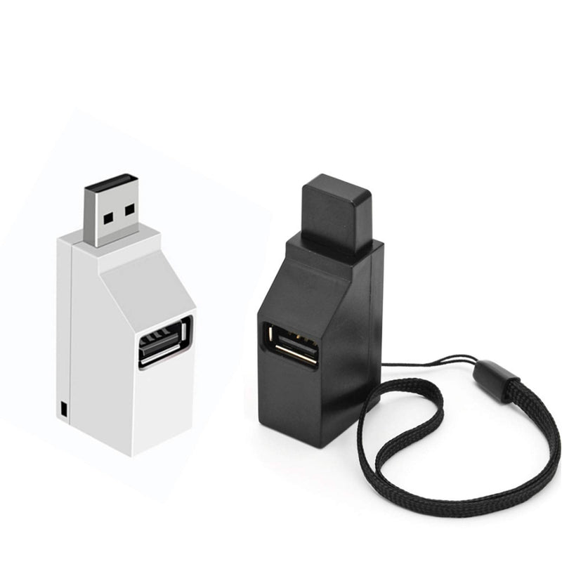 [Australia - AusPower] - LIXINTIAN[2 Pack ] USB2.0 Splitter, 3-Port USB 3.0 Hub, for Notebook, USB Flash Drives, Mobile HDD, Laptop, PC - White Black 