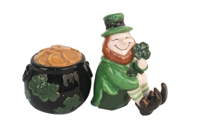 [Australia - AusPower] - Blue Sky Ceramics Saint Patrick's Day Salt & Pepper Set, Multi (20313), 4" 