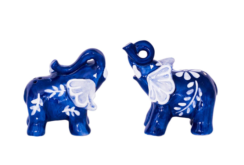 [Australia - AusPower] - Blue Sky Ceramics Blue Elephant Salt & Pepper Set, Multi (17665) 